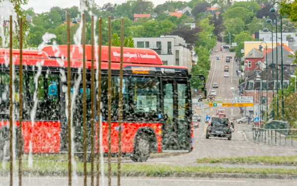Buss i Moss på vei mot Jeløy