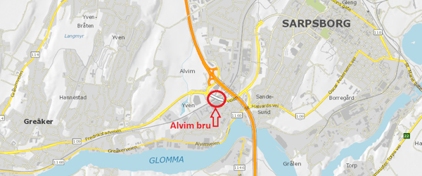 Bilde av kart over Alvim bru